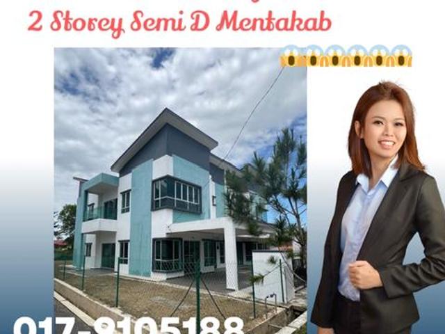 4300 Sqft 2 storey Semi D Mentakab 1KM to town bank eatery school Pah