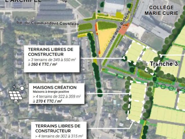 Terrains libres de constructeur à Laillé 10 min à pied du centre