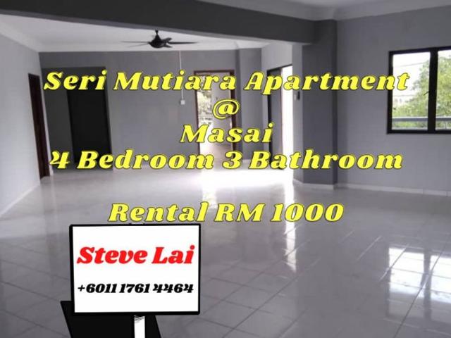 4 Bedroom Apartment for rent in Johor Bahru, Johor