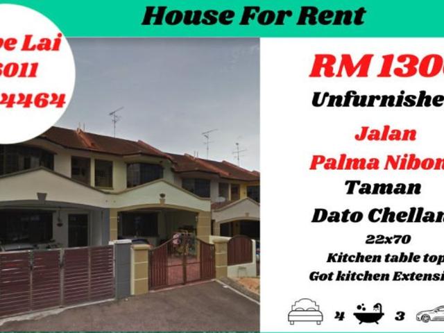 4 Bedroom House for rent in Taman Dato Chellam, Johor