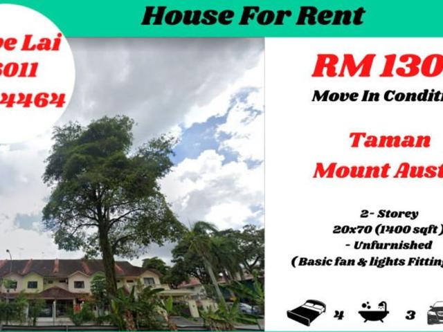 4 Bedroom House for rent in Taman Mount Austin, Johor
