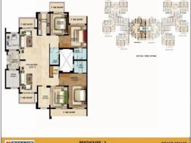 4 BHK 2607 Sq Ft Pent House In Omaxe Grand, Gomti Nagar Extension, Lucknow