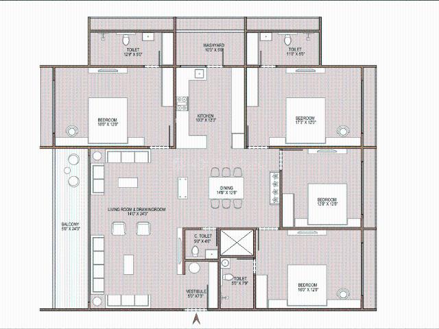 4 BHK Apartment in Bopal for resale Ahmedabad. The reference number is 16243886
