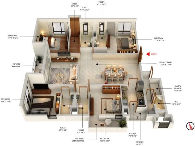 4 BHK Apartment in Entally for resale Kolkata. The reference number is 12631945