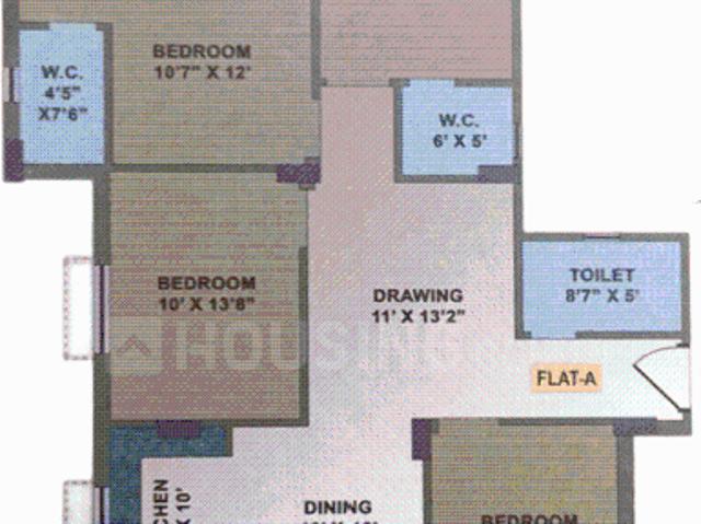 4 BHK Apartment in Fuljhore for resale Durgapur. The reference number is 19938627