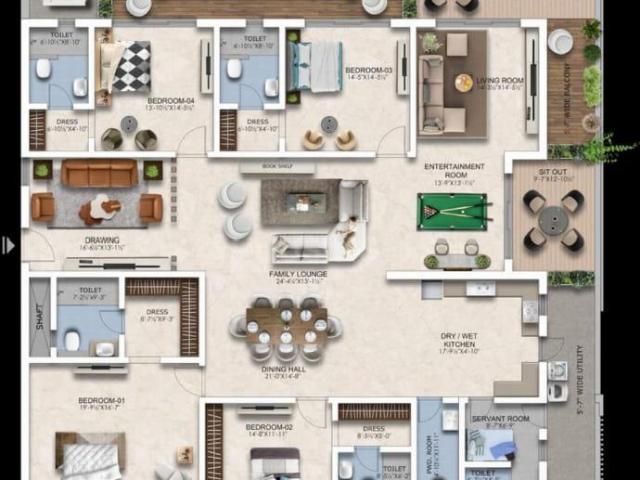 4 BHK Apartment in Kokapet for resale Hyderabad. The reference number is 19560227