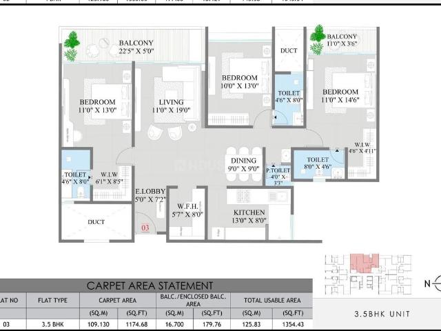 4 BHK Apartment in Mohammed Wadi for resale Pune. The reference number is 19587998