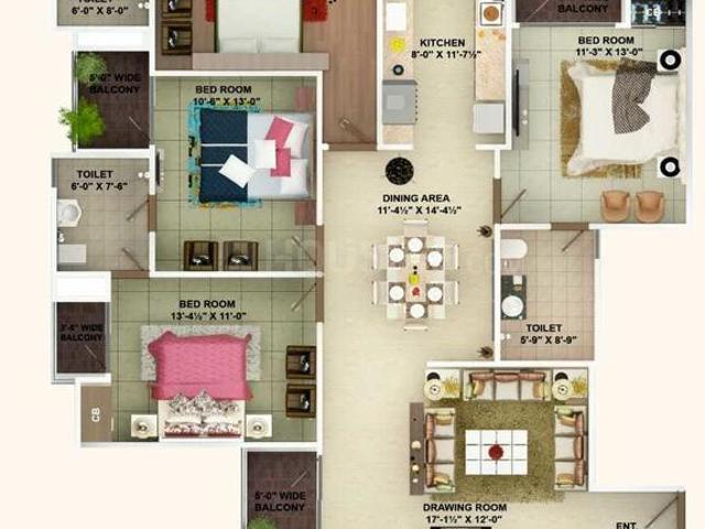 4 BHK Apartment in Nehru Nagar for resale Ghaziabad. The reference number is 20269547