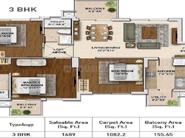 4 BHK Apartment in Sector 104 for resale Dwarka Expressway. The reference number is 15117121
