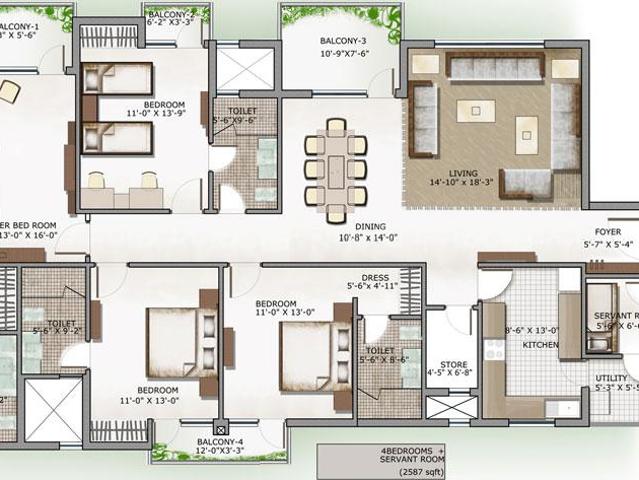 4 BHK Apartment in Sector 110 for resale Noida. The reference number is 20705735
