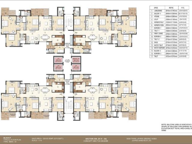 4 BHK Apartment in Sector 129 for resale Noida. The reference number is 15060490