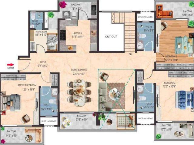 4+ BHK Flat In Snn Duomont For Sale In Hongasandra