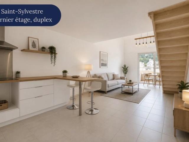 4 pièces 93 m² Duplex terrasse vue collines Saint Sylvestre
