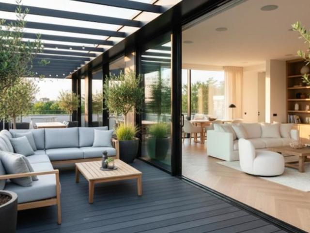 4 PIECES, TRAVERSANT, DERNIER ETAGE, DEUX TERRASSES