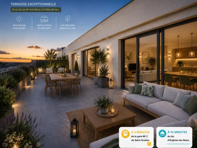 4 PIECES DUPLEX+TERRASSE DERNIER ETAGE A 5 MIN RER C 4 pièces, 89 m²