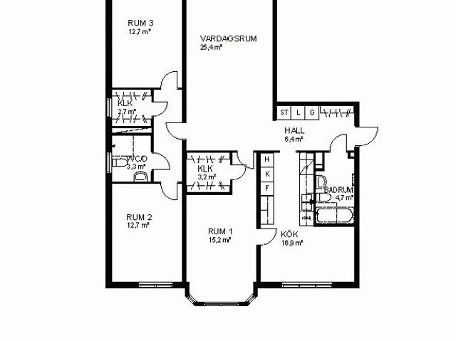 4 rum och kök 113 m² 11 889 kr