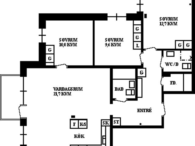4 rums lägenhet i Umeå 96 m² 10 430 kr
