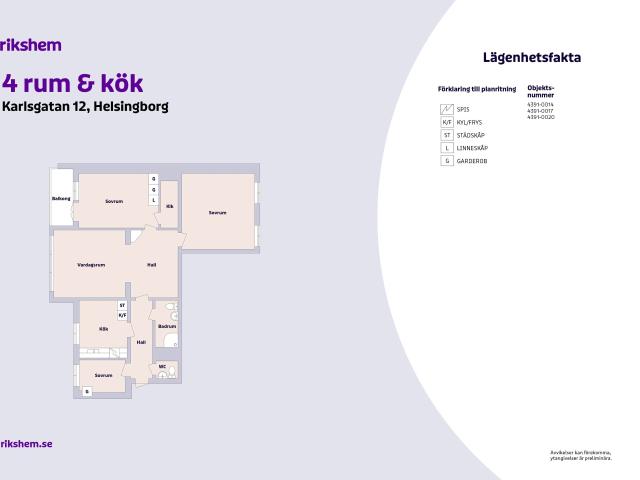 4 rums lägenhet i Helsingborg 123 m² 17 182 kr