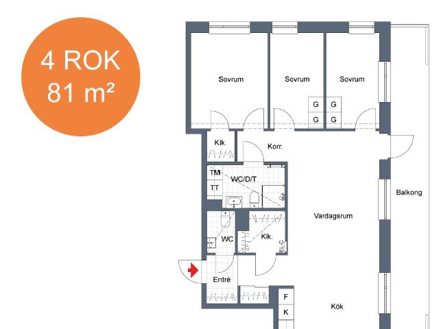 4 rums lägenhet i Linköping 81 m² 14 442 kr