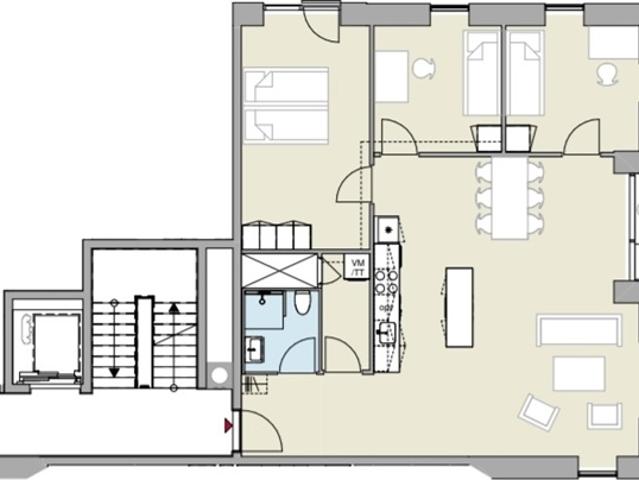 4 værelses hjørnelejlighed på 1. sal med kanaludsigt, København SV, København