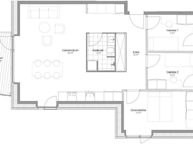 4 værelses lejlighed på 109 m²