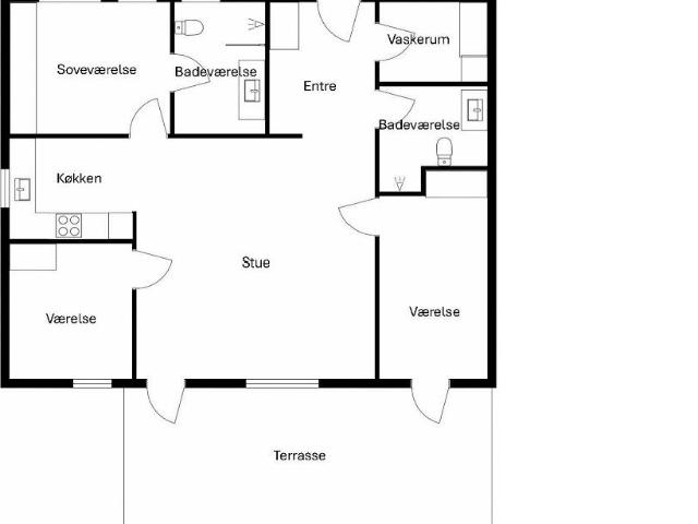 4 værelses lejlighed på 120 m²