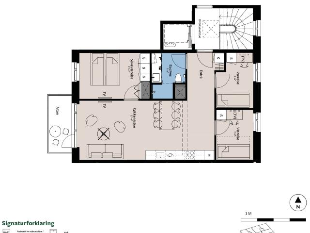 4 værelses lejlighed på 88 m²