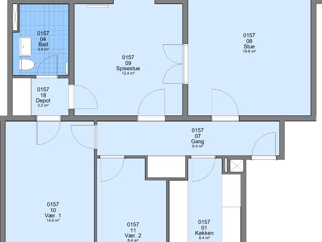 4 værelses lejlighed på 99 m²