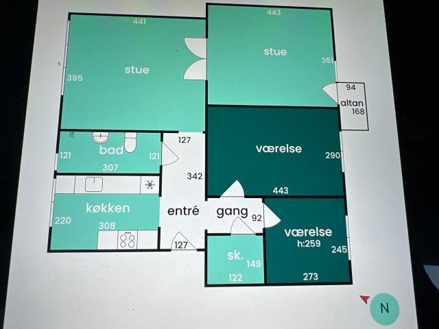 4 værelses lejlighed på 90 m²