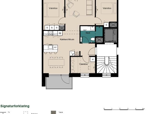 4 værelses lejlighed på 93 m²