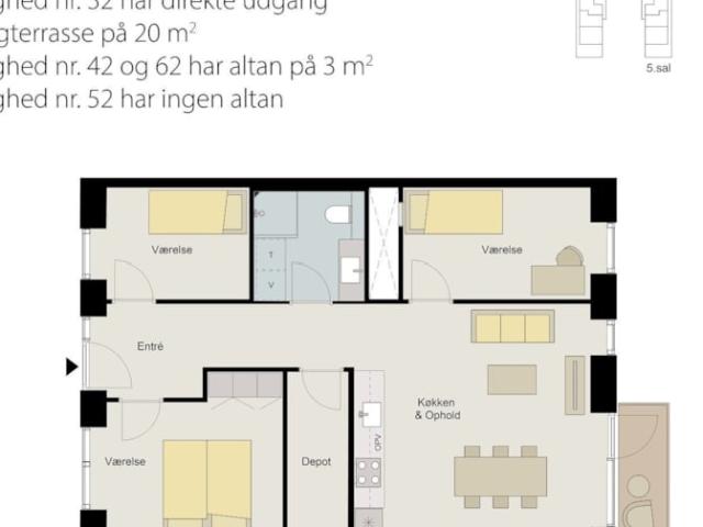 4 værelses lejlighed Rødovre Port, 8200 Aarhus N