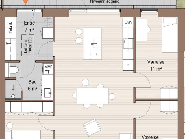 4 værelses rækkehus på 100 m²