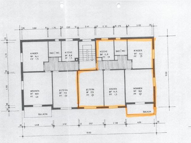 4 Zimmer, 82 m², 2. Stock