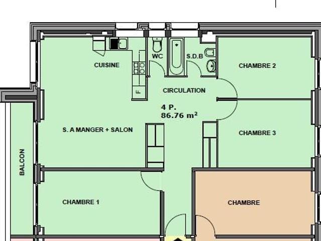 4 Zimmer, 87 m², 9. Stock