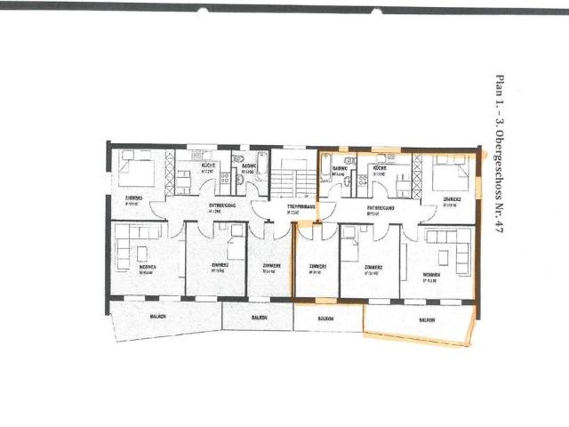 4 Zimmer, 85 m², 1. Stock