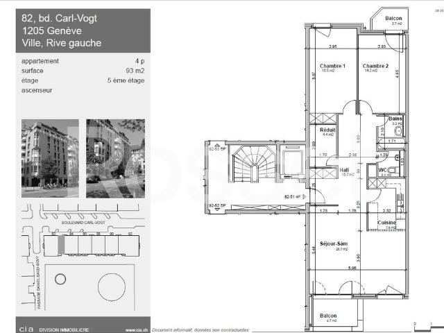 4 Zimmer, 96 m², 5. Stock