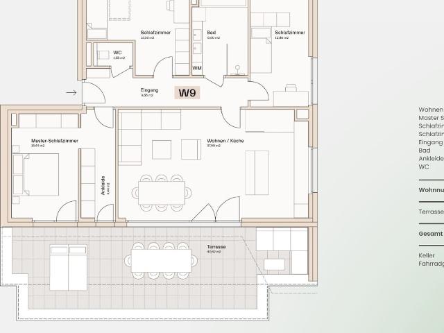 4 Zimmer Dachgeschoss Loft mit XL Terrasse großzügig und lichtdurchflutet W9