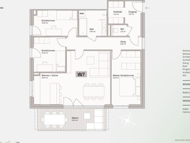 4 Zimmer Familenwohnung mit Balkon Der perfekte Raum für Familien W7