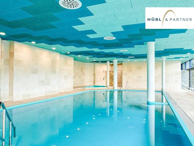 4 Zimmer Maisonette mit großer Terrasse | Pool, Sauna, Fitnessraum im Haus