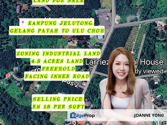 4.5 Acres Industrial Land @ Kampung Jelutong, Gelang Patah to Ulu Kampung Pulai