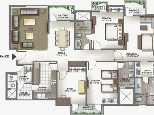 4.5 BHK Apartment in Sector 100 for resale Noida. The reference number is 20063204