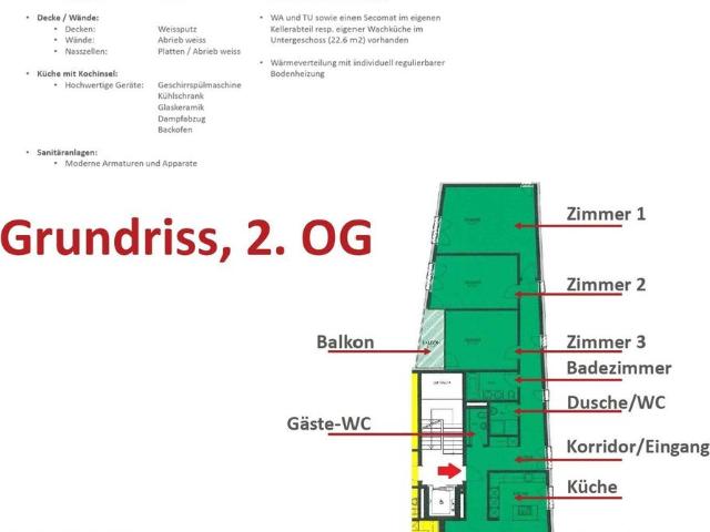 4.5 Zimmer, 148 m², 2. Stock