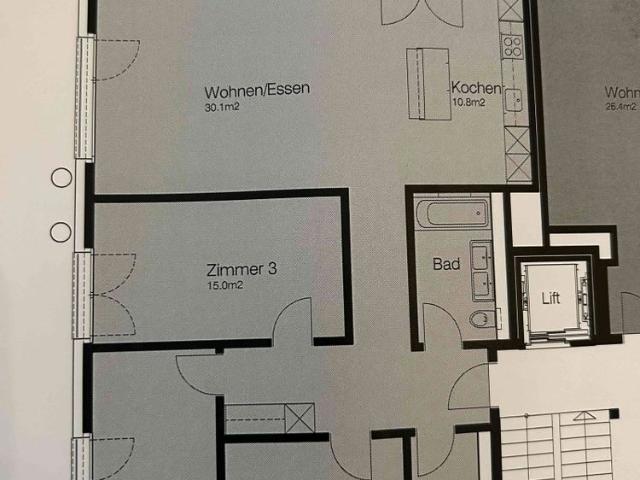 4.5 Zimmer, 107 m², 1. Stock