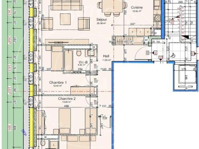 4.5 Zimmer, 106 m², 1. Stock