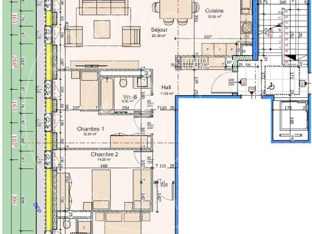 4.5 Zimmer, 106 m², 1. Stock