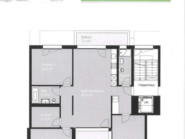 4.5 Zimmer, 106 m², 3. Stock