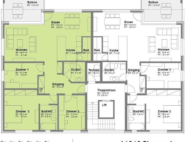 4.5 Zimmer, 116 m², 3. Stock
