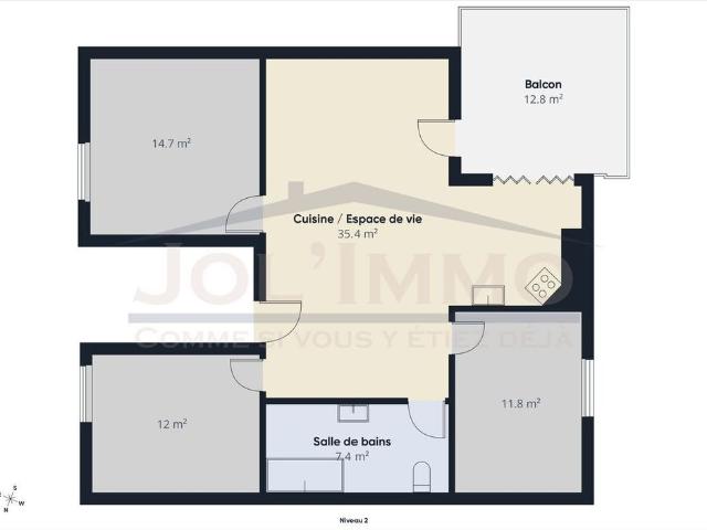4.5 Zimmer, 81 m², 2. Stock