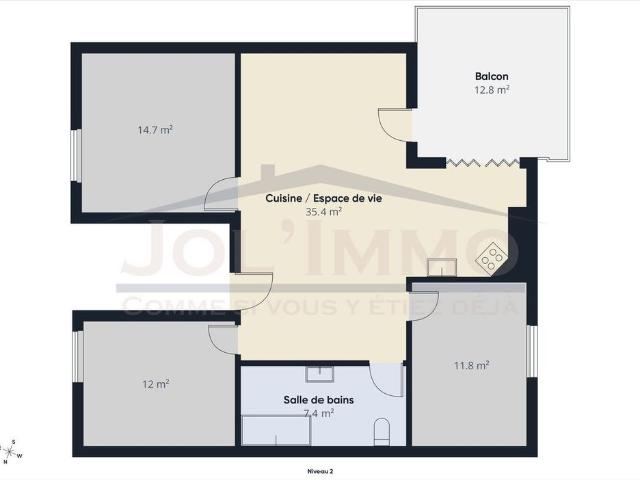 4.5 Zimmer, 81 m², 2. Stock