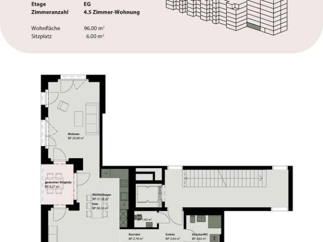 4.5 Zimmer, 96 m², EG